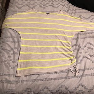 Express side ruched neon striped sweater